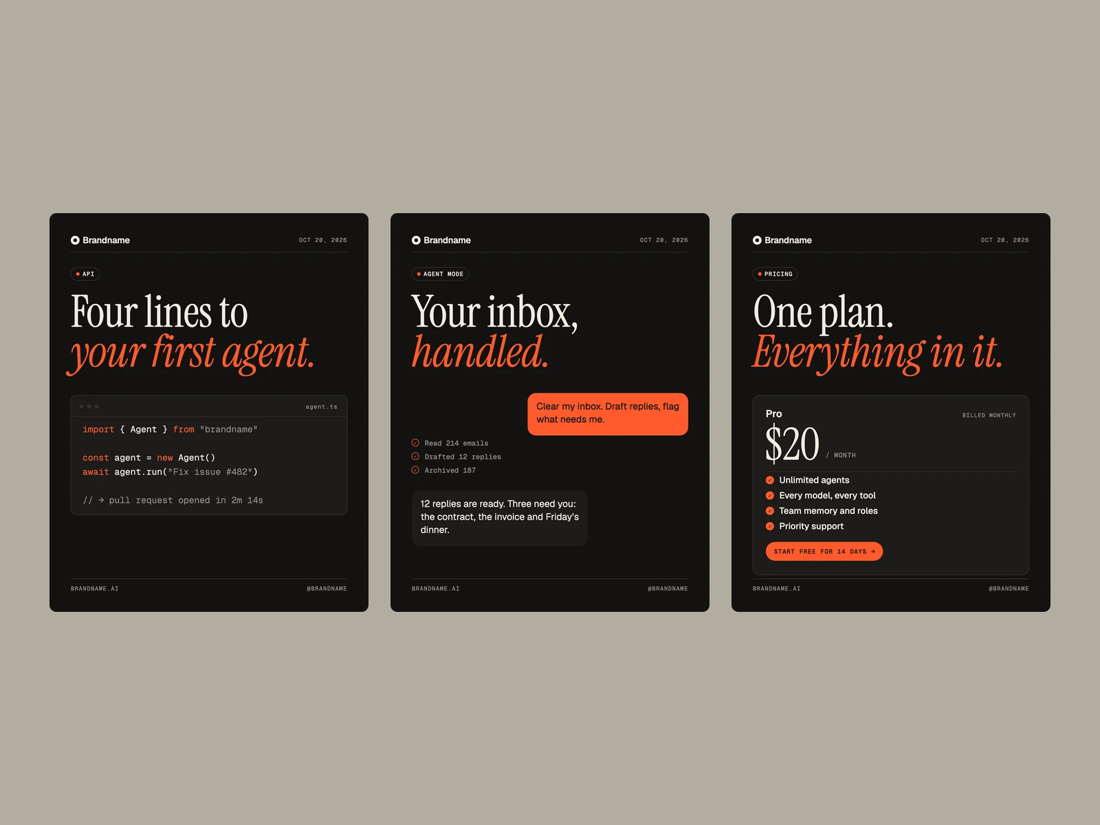 Code snippet, Chat transcript, Pricing: portrait posters on the ink ground