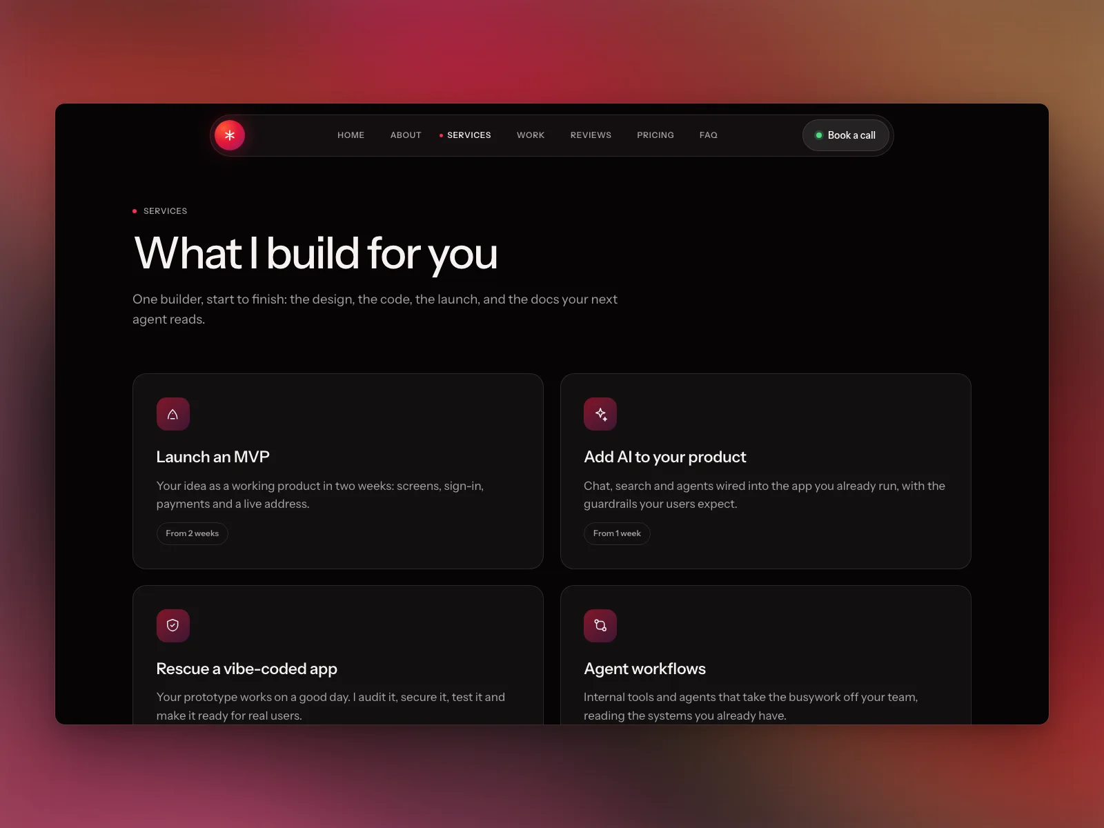 Services: four ways to work together, then the four steps of a build