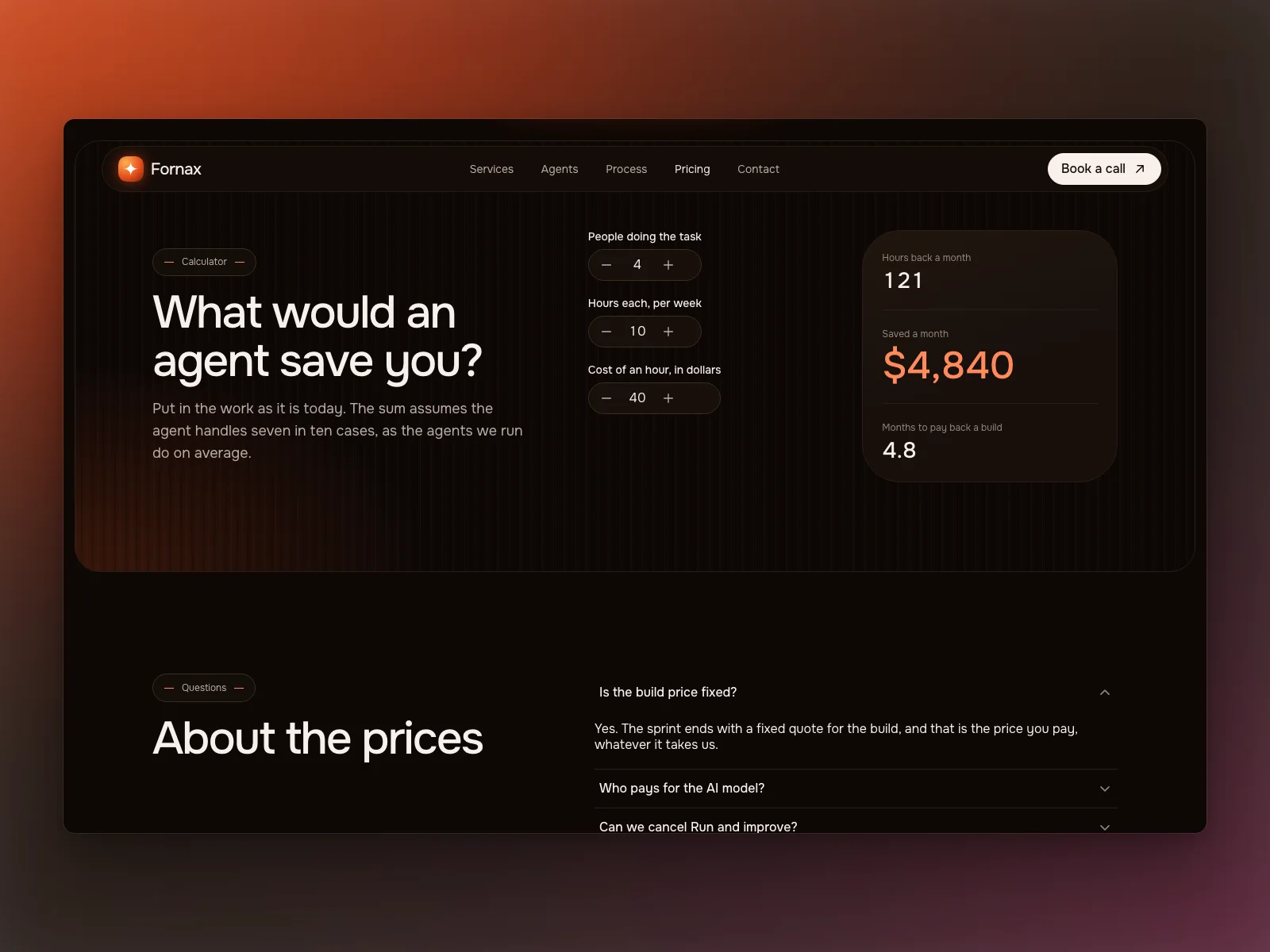 Pricing: the calculator of the hours and money an agent hands back