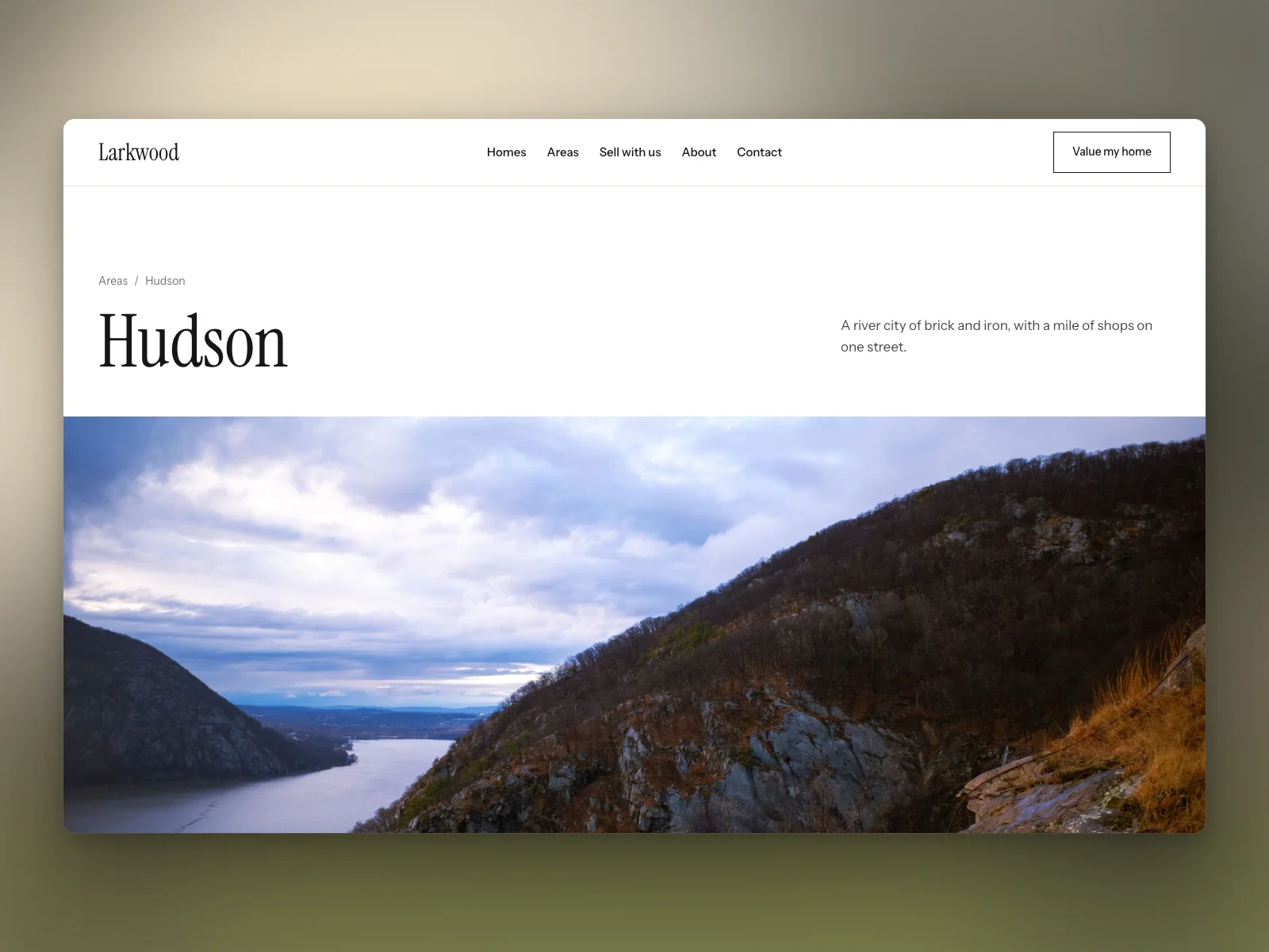 An area's page