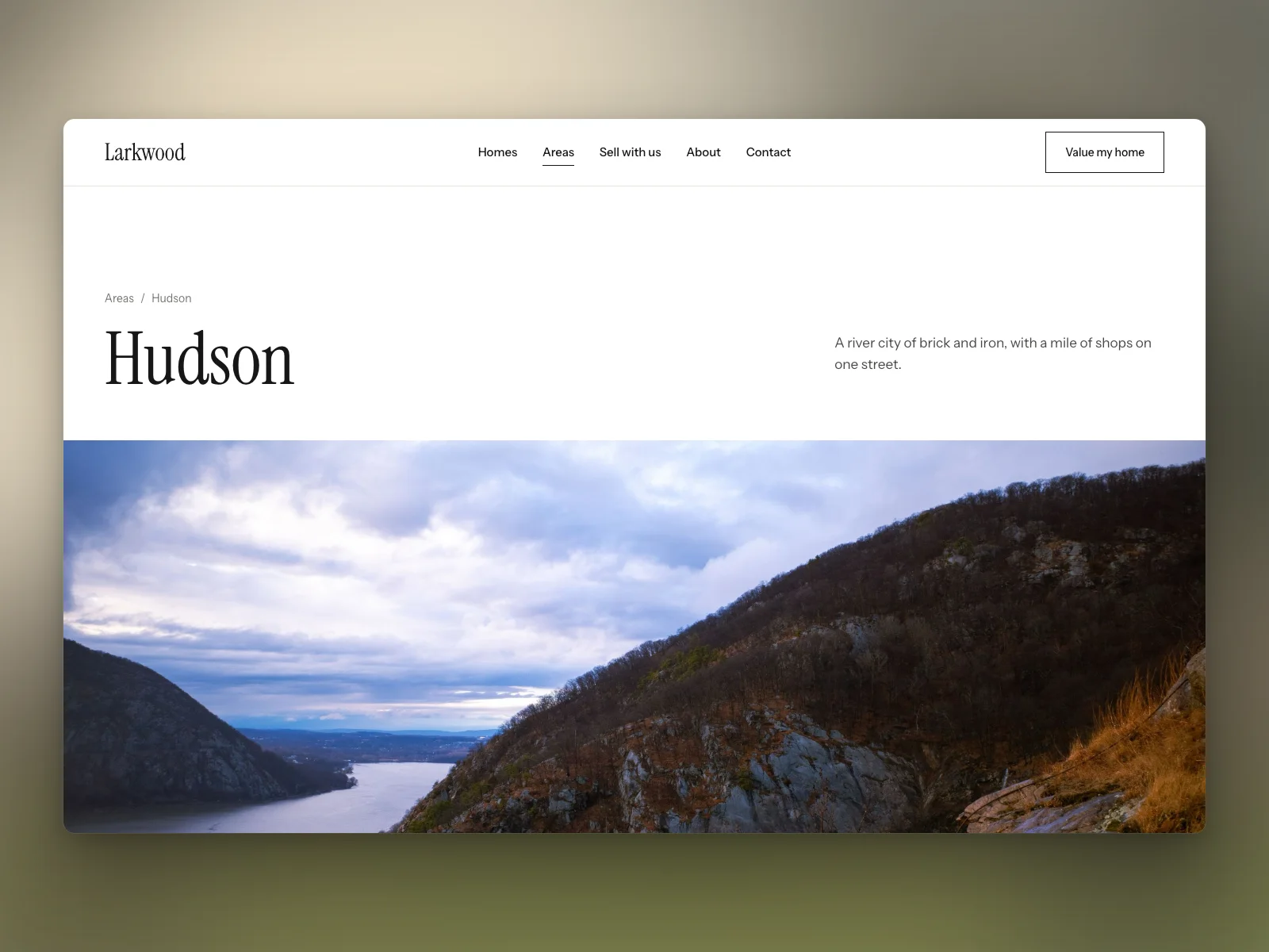 An area's page
