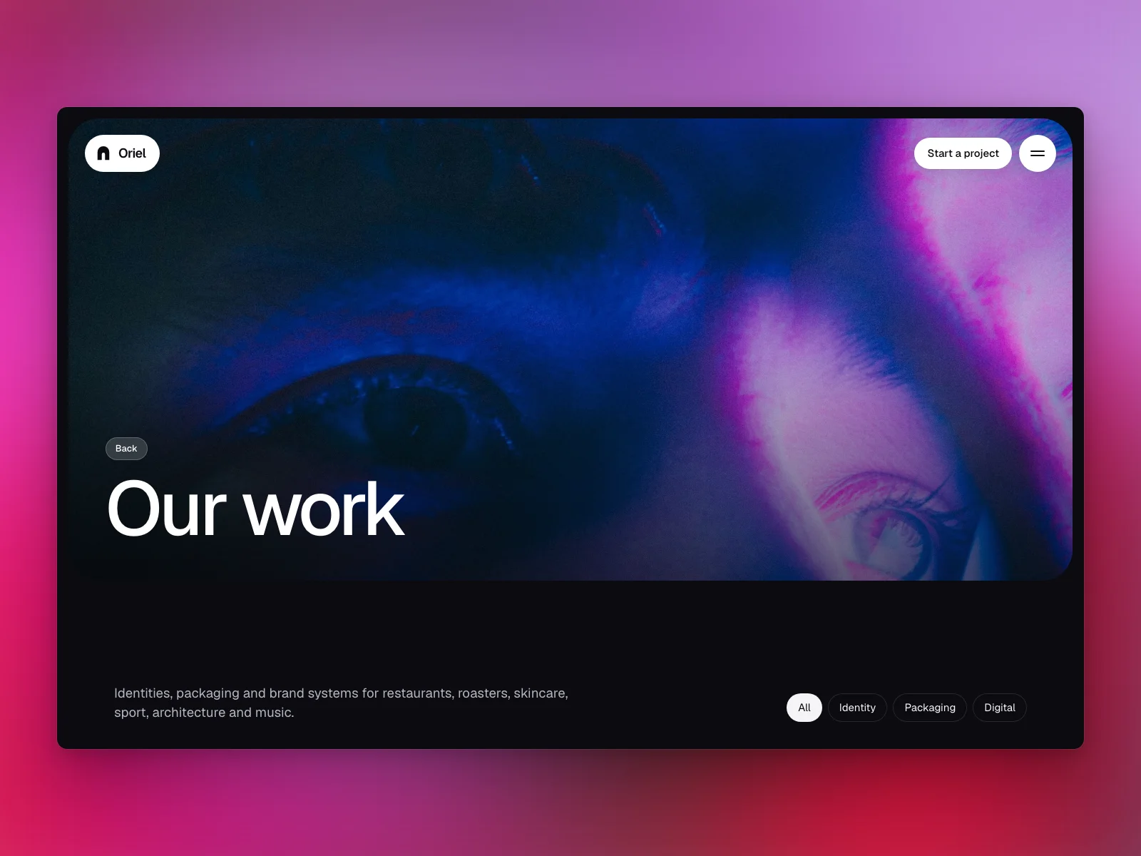The work page on a blue photograph