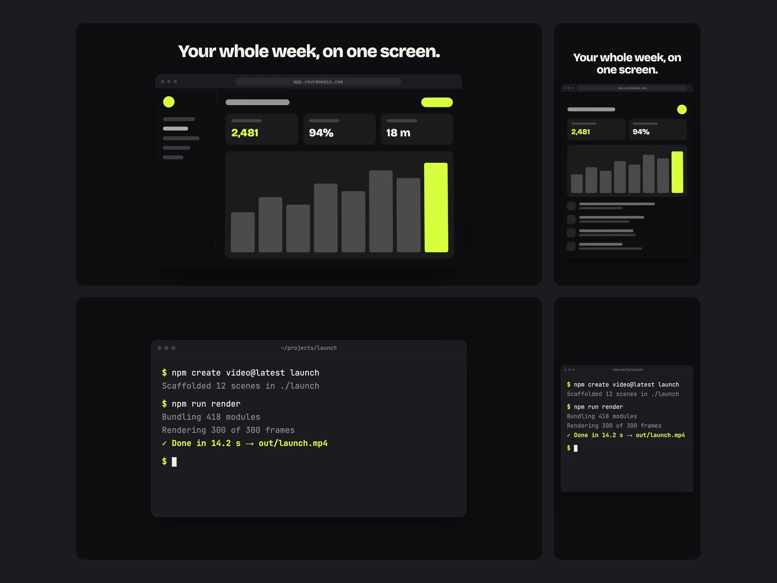 Device frame and Terminal typing, each at 16:9 and 9:16