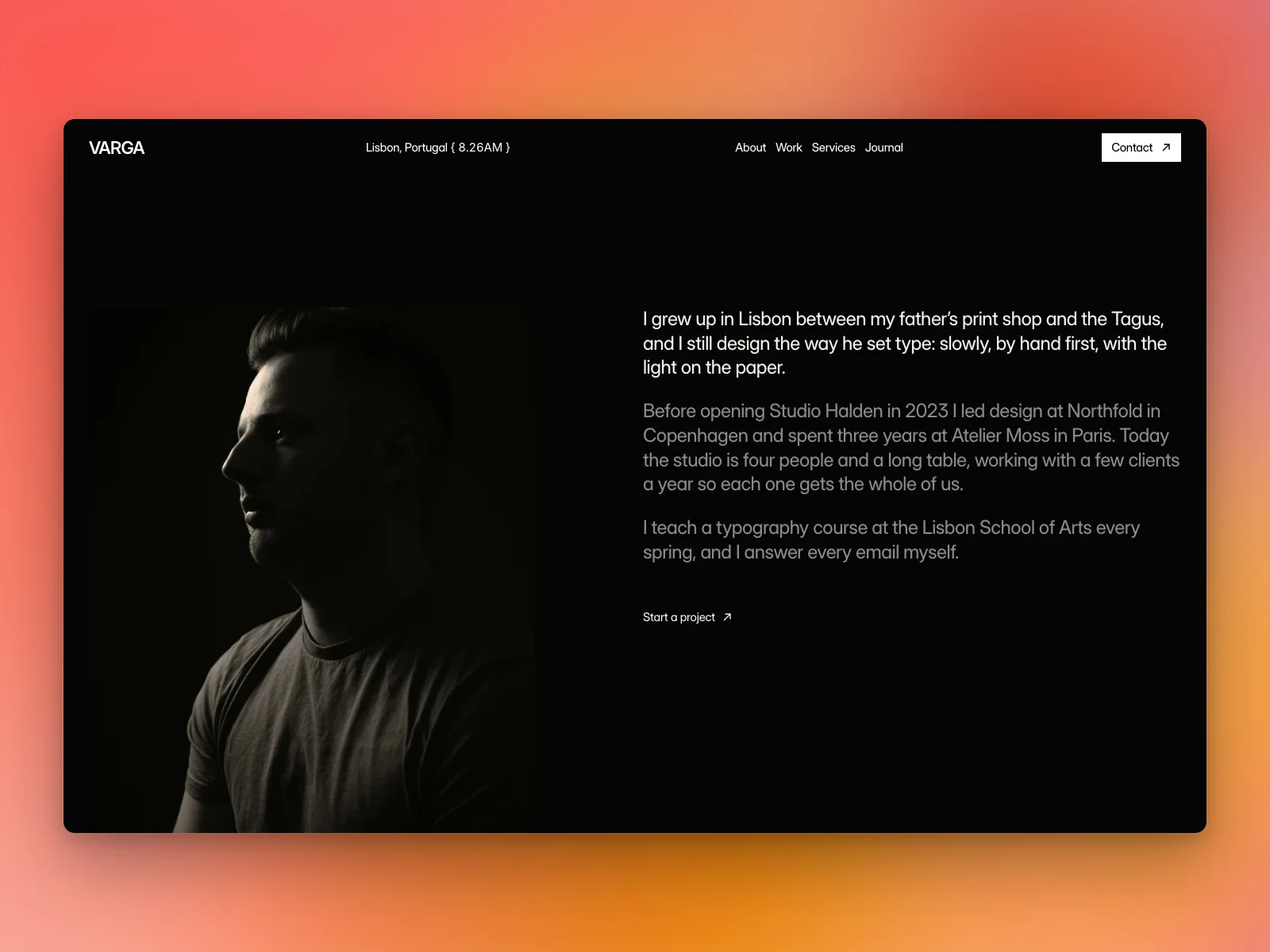 About: the portrait, the story and the clients