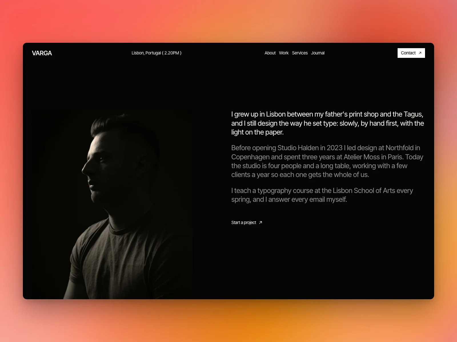 About: the portrait, the story and the clients