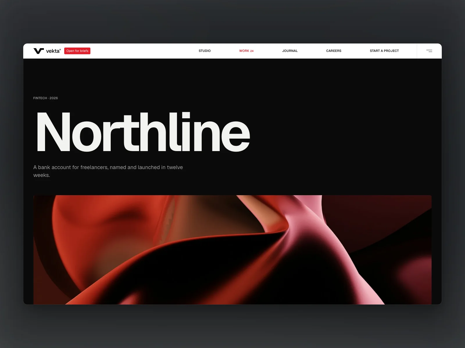 A case study: the client's name, the summary and the key visual